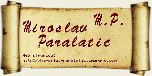 Miroslav Paralatić vizit kartica